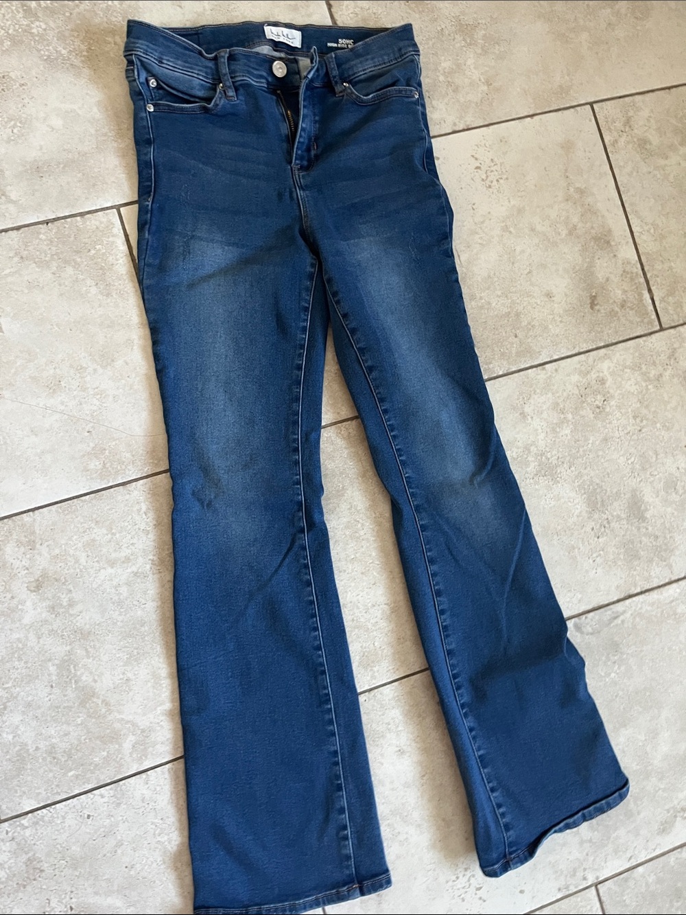 Girls Nicole Miller Dark Blue Flare Jeans